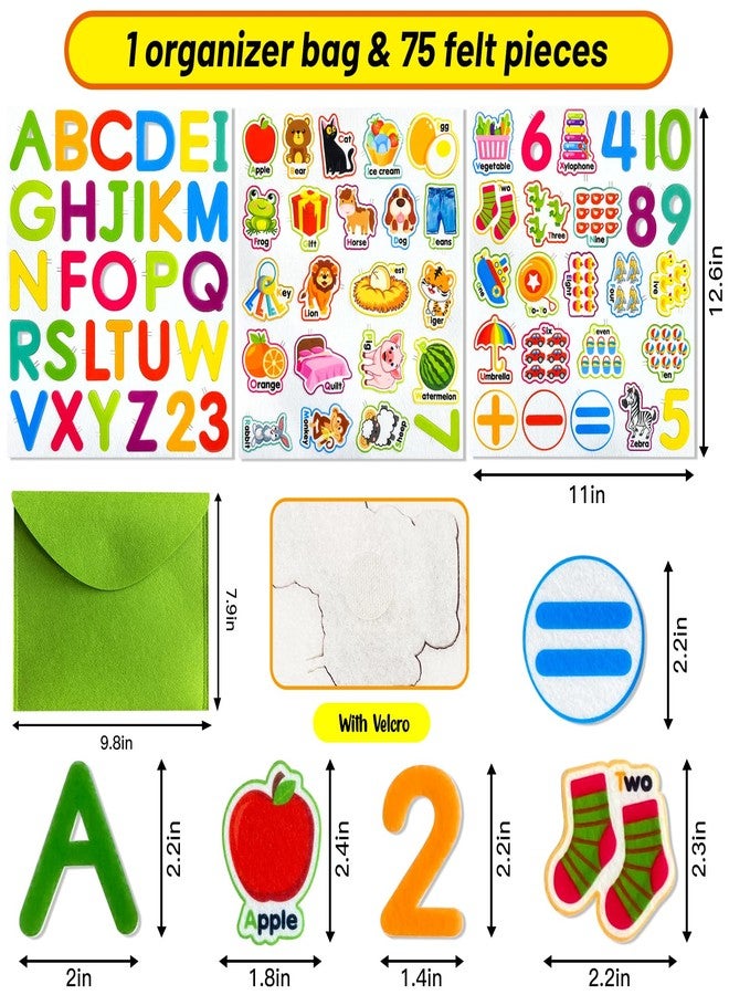 PENGFULL Felt Learning Letters Numbers Pieces,75 Felt Board Pieces for Felt Flannel Board,Alphabet ABC for Toddlers for Kindergarten,Preschool,Toddlers - Image 2